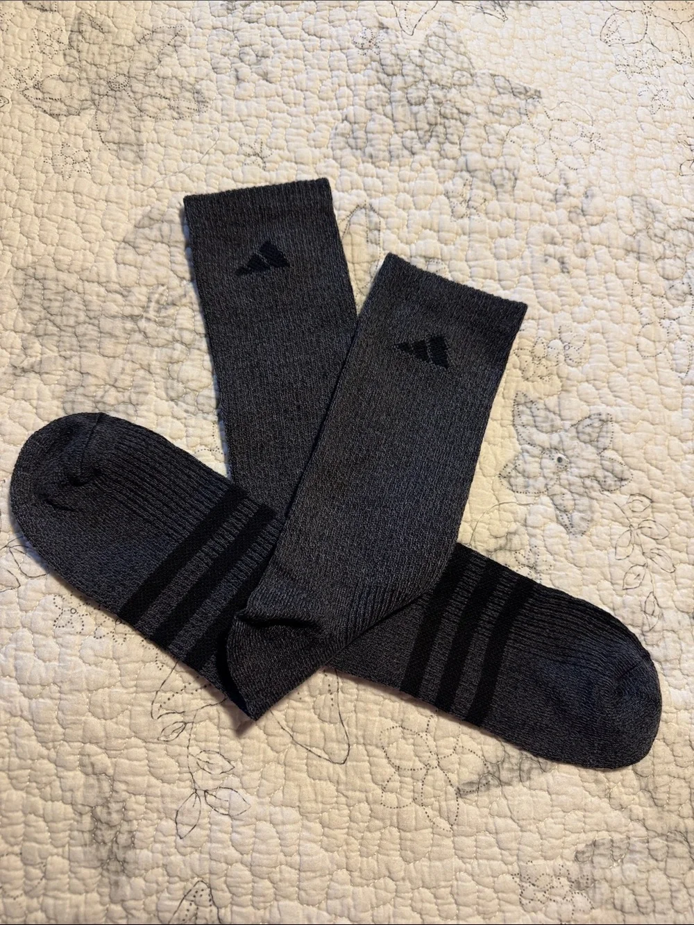 adidas Men's Athletic Crew Socks - Charcoal with Black Logo